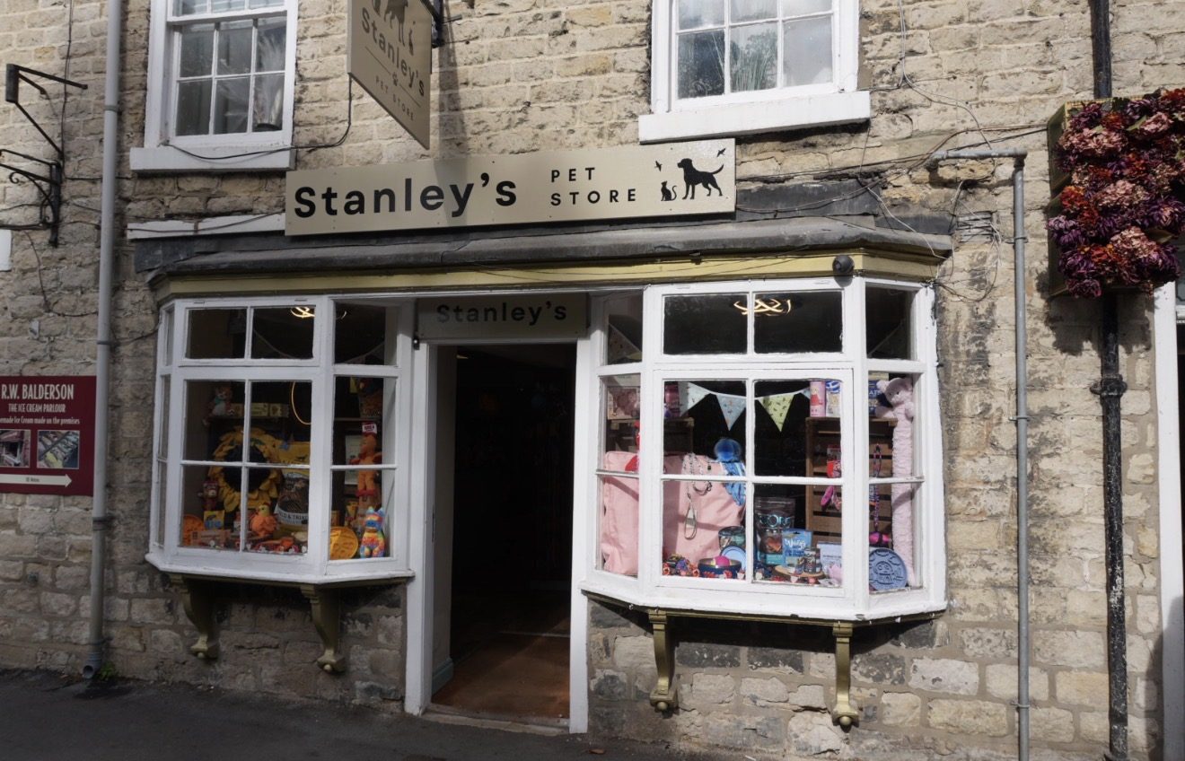 The bay-windowed shopfront of Stanley's Pet Store