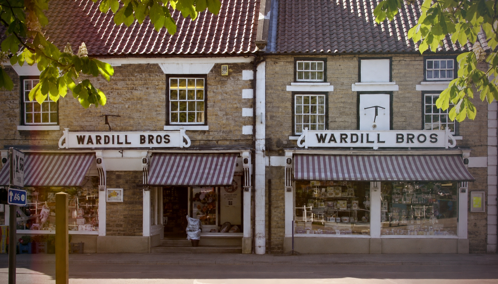 The shopfront of Wardill Bros general store and post office in Thornton-le-Dale
